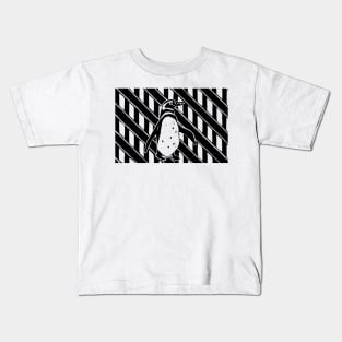 Penguin & Stripes Linocut Kids T-Shirt